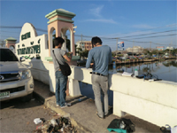 Water sample collection at Point B