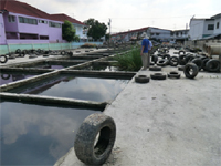 Oxidation ponds using for simplified water treatment at the residential areas in Bang Yai